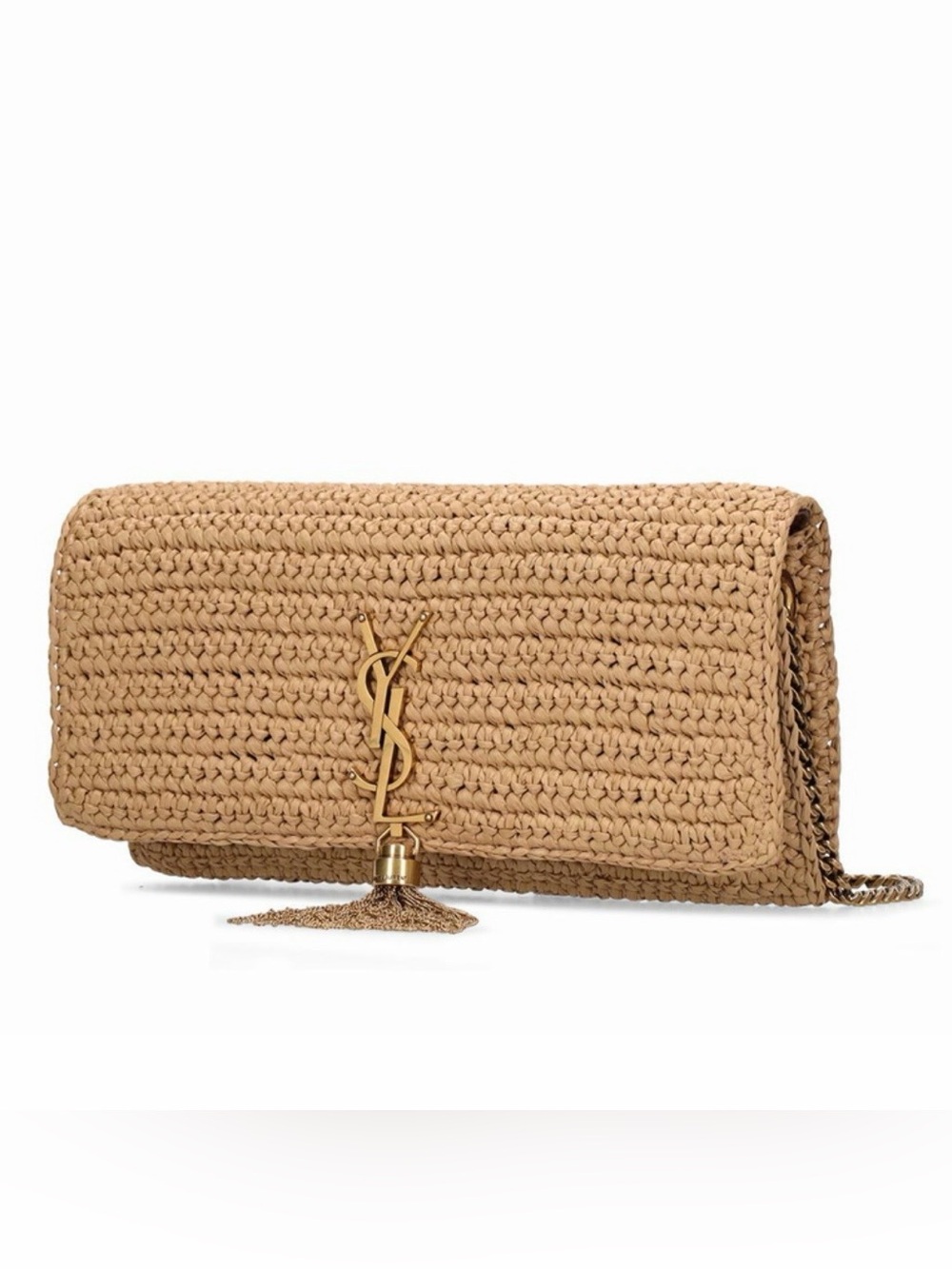 SAINT LAURENT Kate 99 tassel raffia shoulder bag crossbody bag clutch - Picture 5 of 11